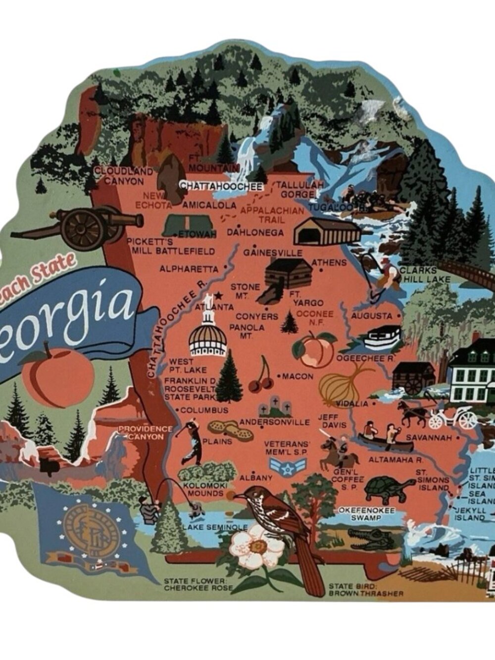Cat’s Meow Village Georgia State Map RA658 Peach State Wood Shelf Sitter